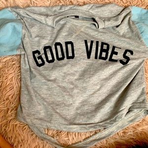Cute jean  sleeved crop top